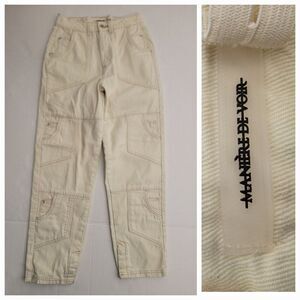 Maniere De Voir Cargo Denim Jeans Women’s 2 Tapered Snapp Of Ankle Stretwear